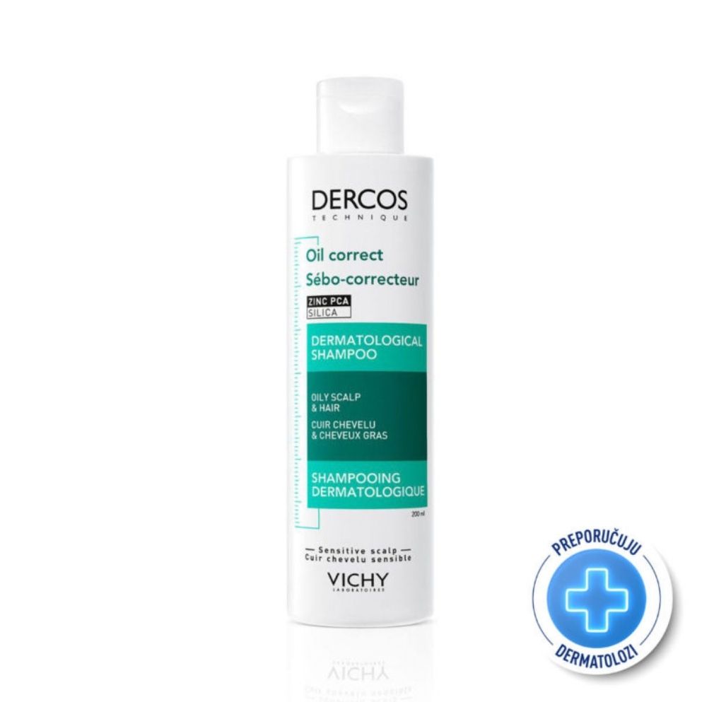 Vichy Dercos Oil Correct šampon za regulaciju sebuma – šampon za masnu kosu 200 ml